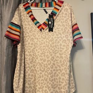 Crazy Train leopard print v-neck